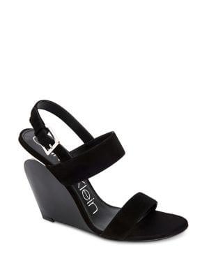 Calvin Klein Leslie Suede Wedge Sandals