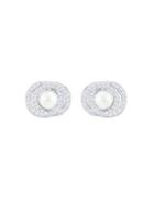 Swarovski Crystal & Faux Pearl Stud Earrings