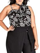 City Chic Plus Mini Rosa Top