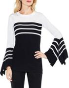 Vince Camuto Stripe Bell-sleeve Sweater