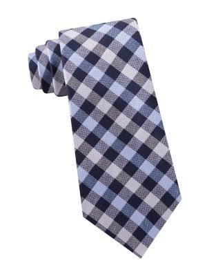 Michael Kors Checkered Woven Silk Tie
