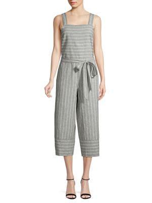Beach Lunch Lounge Striped Cropped Jumpsuit
