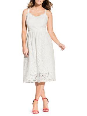 City Chic Plus So Crochet Midi A-line Dress