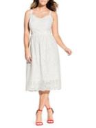 City Chic Plus So Crochet Midi A-line Dress