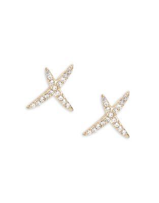 Bcbgeneration Crystals And Letter Stud Earrings