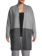 Lord & Taylor Plus Colorblock Open-front Cardigan