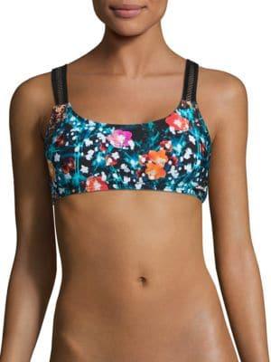 Calvin Klein Swim Floral Mesh Swim Top
