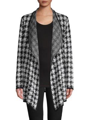 Jones New York Houndstooth Cotton-blend Cardigan