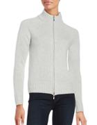 Lord & Taylor Cashmere Zip-front Cardigan
