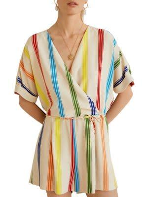 Mango Cord Stripe Romper