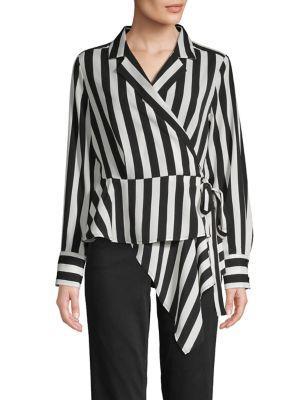 Vince Camuto Striped Wrap Blouse