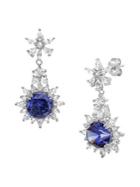 Lord & Taylor Rhodium-plated Sterling Silver, Tanzanite & Crystal Drop Earrings