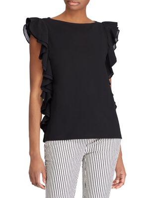 Lauren Ralph Lauren Ruffled Cap-sleeve Top