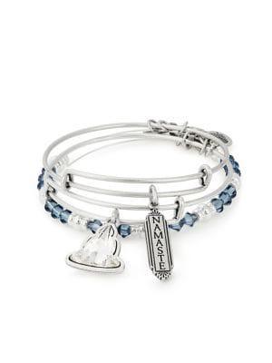 Alex And Ani Set Of Three Swarovski Crystal Namaste Infusion Bangle Bracelets