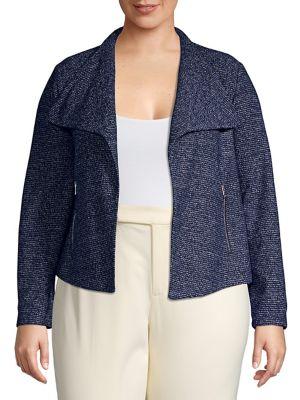 Calvin Klein Plus Tweed Flyaway Jacket