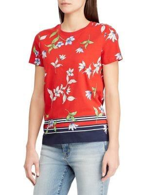 Lauren Ralph Lauren Petite Floral Cotton Jersey Tee