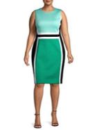 Calvin Klein Plus Sleeveless Colorblocked Sheath Dress