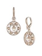 Marchesa 2mm-4mm Faux Pearl And Crystal Round Drop Earrings