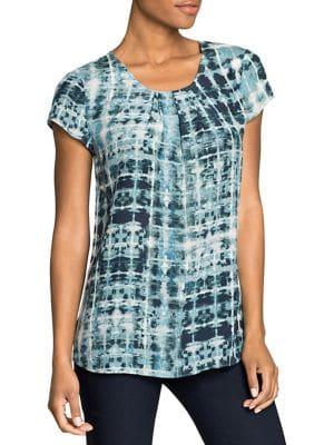 Nic+zoe Looking Glass Printed Short-sleeve Tee
