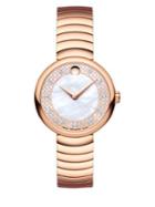 Movado Myla Diamond & Mother-of-pearl Rose Goldtone Stainless Steel Bracelet Watch