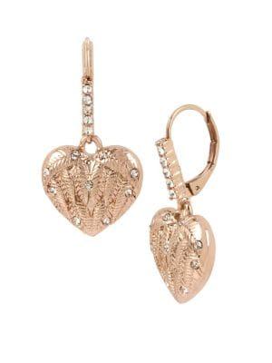 Betsey Johnson Angel Wings Heart Drop Earrings
