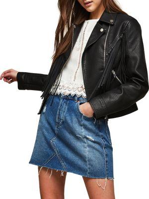 Miss Selfridge Fringed Biker Jacket