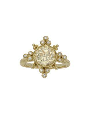 Judith Ripka Angelica Canary Crystal And 14k Yellow Gold Ring, 0.072 Tcw