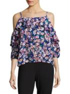 Tracy Reese Floral Printed Off-the-shoulder Top