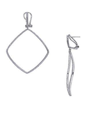 Sonatina 14k White Gold & Diamond Geometric Drop Earrings