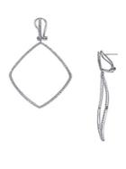 Sonatina 14k White Gold & Diamond Geometric Drop Earrings
