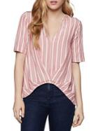 Bcbgeneration Stripe-print Pleated Front Top