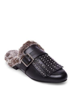 Design Lab Vett Faux Fur Leather Mule