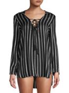Billabong Same Story Striped Cotton Hooded Coverup
