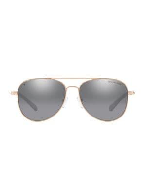 Michael Kors Entry San Diego 55mm Aviator Sunglasses