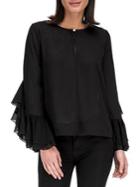 B Collection By Bobeau Jazz Flounce-sleeve Blouse