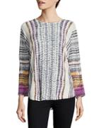 Nic+zoe Patterned Linen-blend Sweater