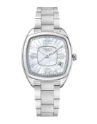 Fendi F221034500-momento Mother-of-pearl Satin-brushed Stainless Steel Link Bracelet Watch