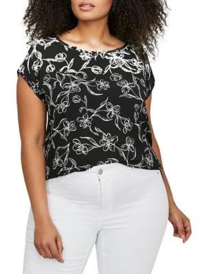 Addition Elle Michel Studio Plus Mixed-media Dolman-sleeve Top