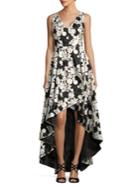 Calvin Klein Embroidered Floral Hi-lo Gown