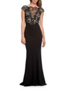 Glamour By Terani Couture Mesh Lace Floor-length Gown