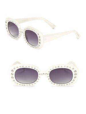 Steve Madden 52.2mm Embellished Oval Sunglasses