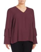 Melissa Mccarthy Seven7 Plus Tiered Bell Sleeve Blouse