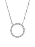Morris & David 14k White Gold & Diamond Circle Pendant Necklace