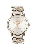 Coach Delancey Carnation Goldtone Stainless Steel & Leather-strap Watch