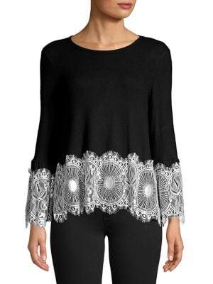 Design Lab Lace Bell-sleeve Top