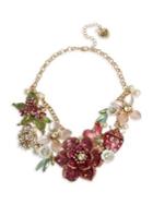 Betsey Johnson Mixed Floral Statement Necklace