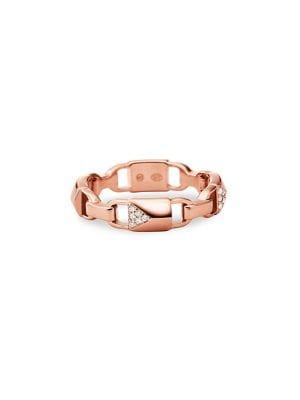 Michael Kors Mercer Link 14k Rosegold And Crystal Ring
