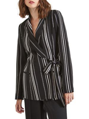 Miss Selfridge Striped Side Tie Jacket