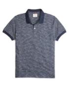 Brooks Brothers Red Fleece Slub Feeder Striped Cotton Polo