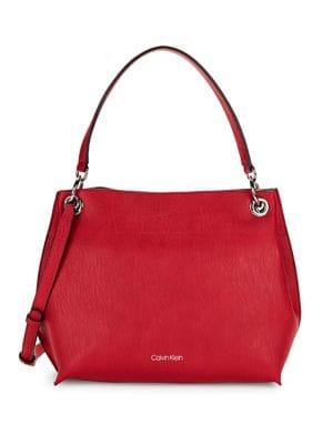 Calvin Klein Raya Leather Hobo Bag With Pouch